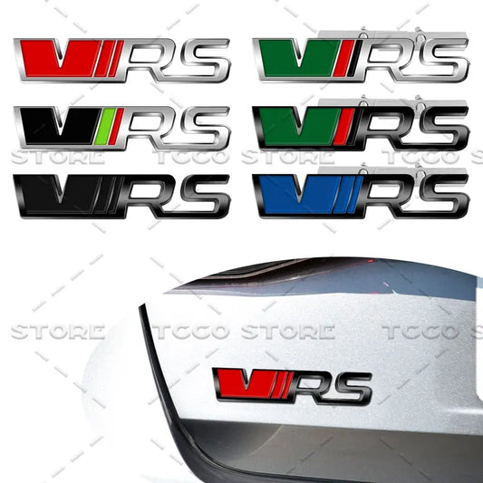 3D Chrome Metal Car Styling VRS Logo Front Grille Emblem Sticker For Skoda Octavia Fabia Rapid Superb Kodiaq Rear Trunk Decor