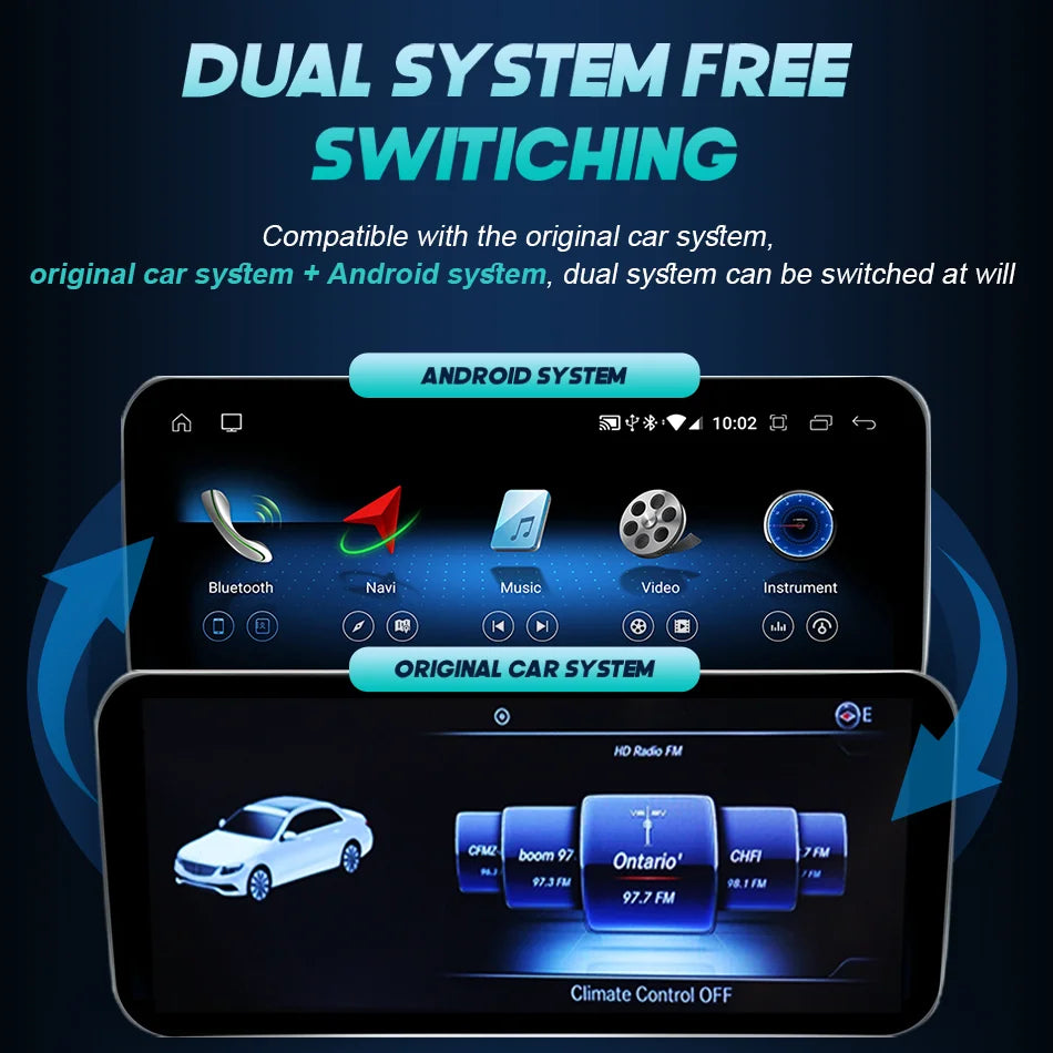 Android 14 Carplay Auto Radio Touch Screen For Mercedes C GLC V W205 X253 W447 NTG 5.5 6.0 2019-2023 Smart Car System Head Unit