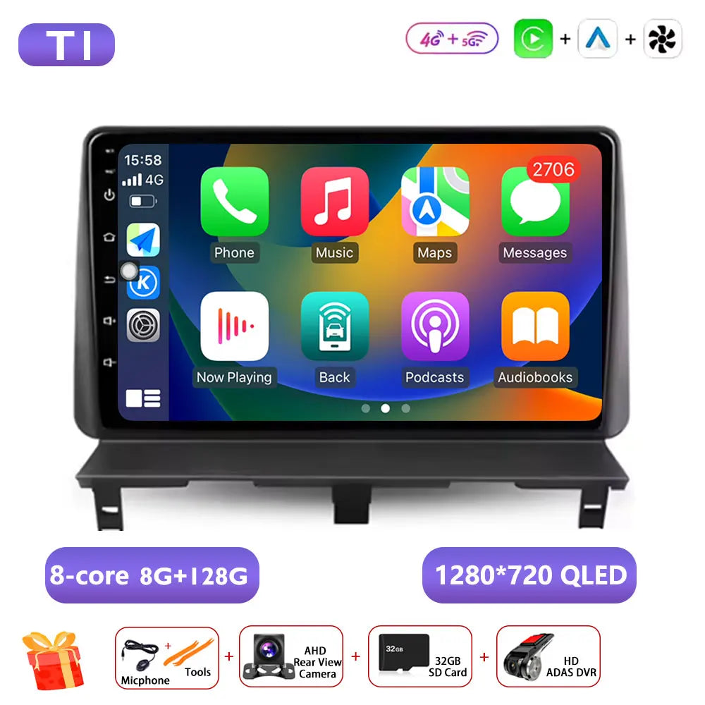 Car Stereo with Apple CarPlay & Android Auto, Compatible with Peugeot Partner 1 (2002-2008)