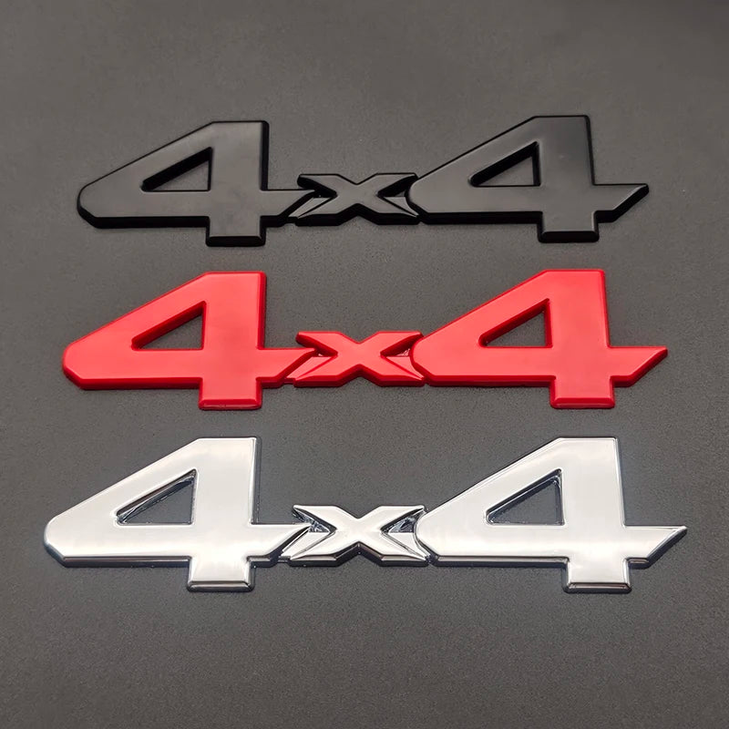3d Metal Red Chrome Black Logo 4X4 Emblem Letters Decal Car Rear Trunk Badge for Toyota Tundra 4x4 Sticker Adhesive Accessories