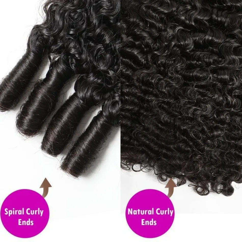 Burmese Curly Human Hair Bundles — 12A Remy Water Wave Weave (12"–40")
