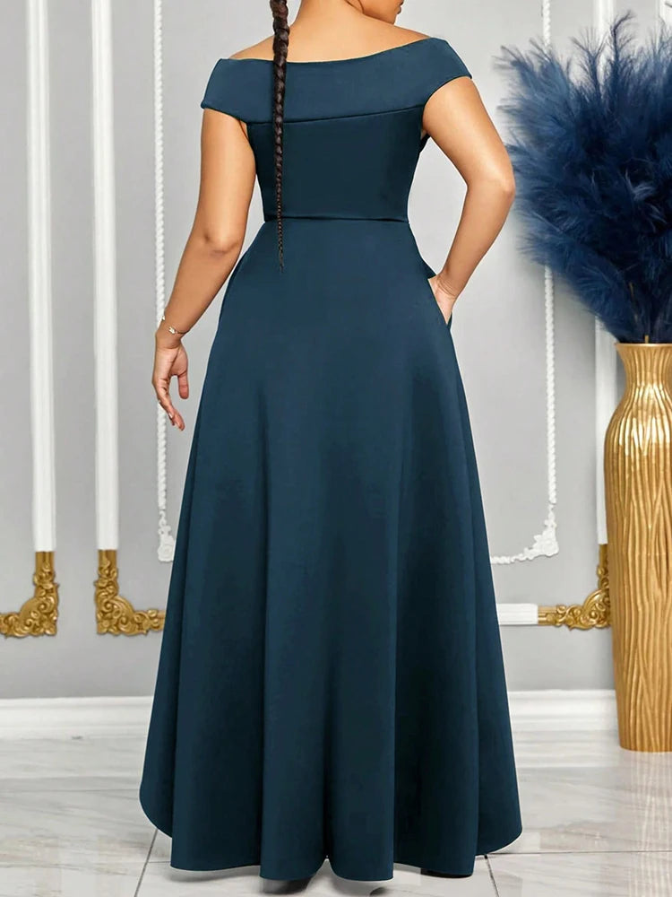 Off-Shoulder Evening Maxi Dress – Wedding & Bridesmaid