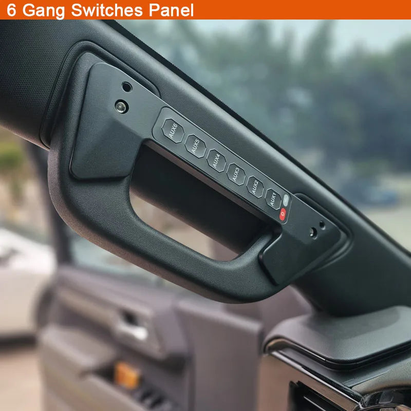Lights Switch Controller 6 Gang Switches Panel 12V Grab Handle Mounting for GMC Off Road Chevrolet Silverado Interior Parts