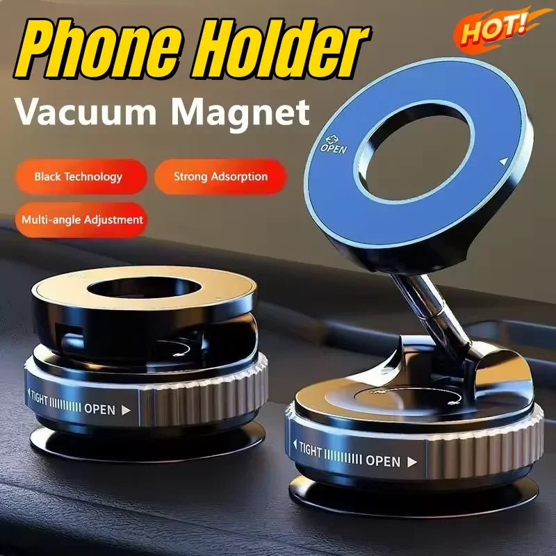 2026 Strong Magnetic Car Phone Holder Foldable Design 360° Adjustable Vacuum Mount For Car/desk/bathroom/universal Use