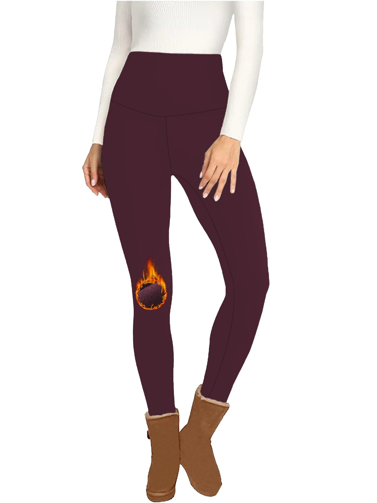 Women's Fleece Lined High Waist Yoga Leggings - Thick Workout Tights - photo 13