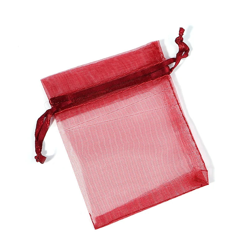 10pcs Organza Gift Bags – Sheer Tulle Mesh Pouches for Wedding Favors, Candy, Jewelry & Party Packaging | Solid Color