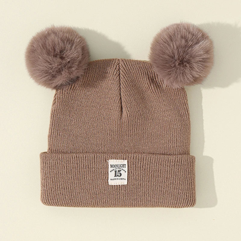 Baby Pom Pom Knit Beanie - Solid Color Winter Hat for Boys and Girls - photo 6