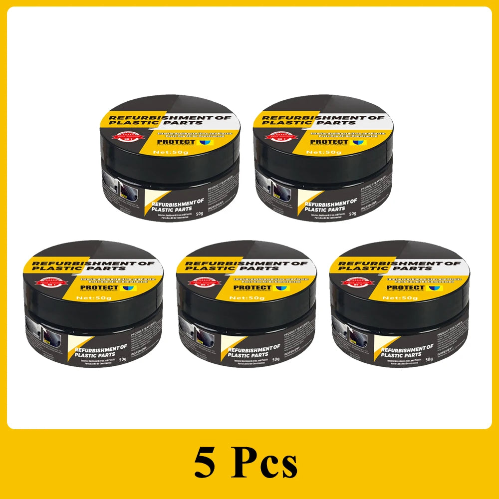 All-in-1 Car Interior Scratch Repair Paste - Plastic Leather Scratch Fix, Polishing & Anti-Aging for Tires Seats Steering Wheel