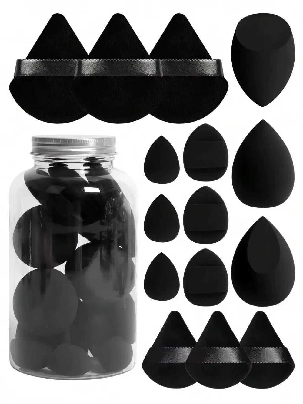 Makeup Sponge Set - 12/15 Pcs Blending Beauty Tools