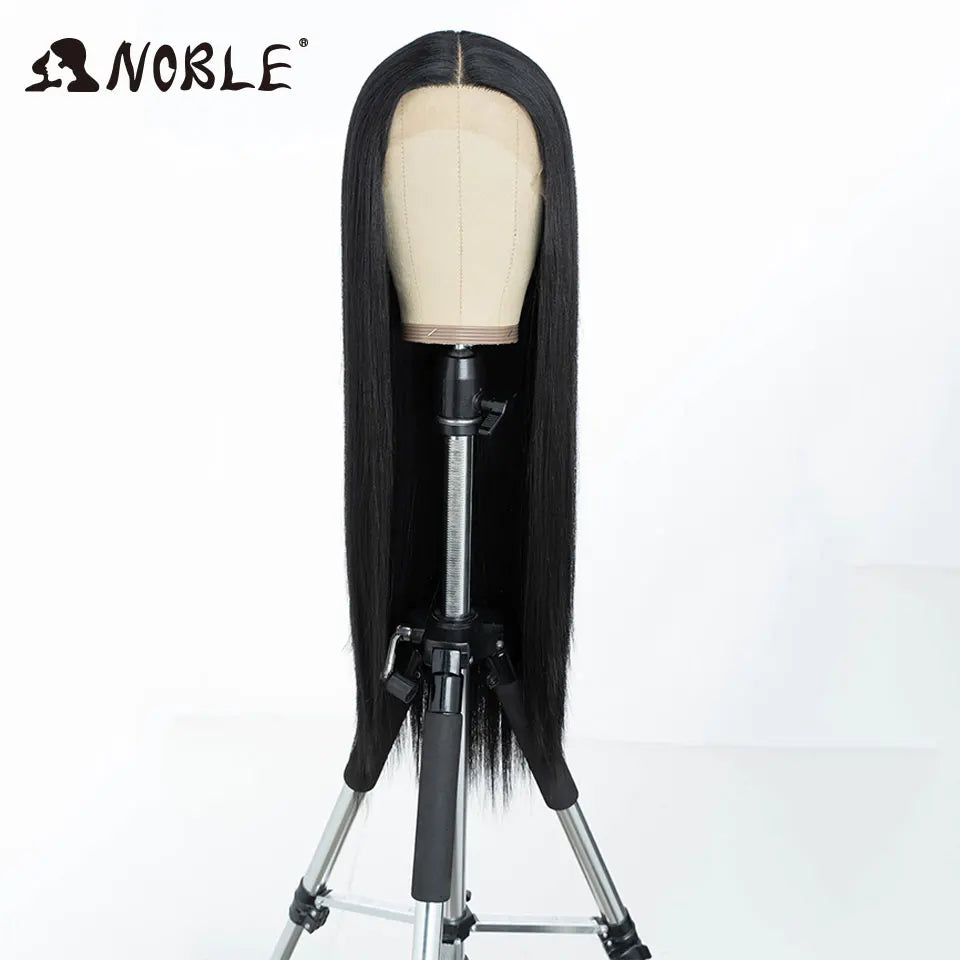 Noble Cosplay Long Straight Synthetic Lace Front Wigs For Women 30 Inch Middle Part Synthetic Lace Wig High Temperature Fiber