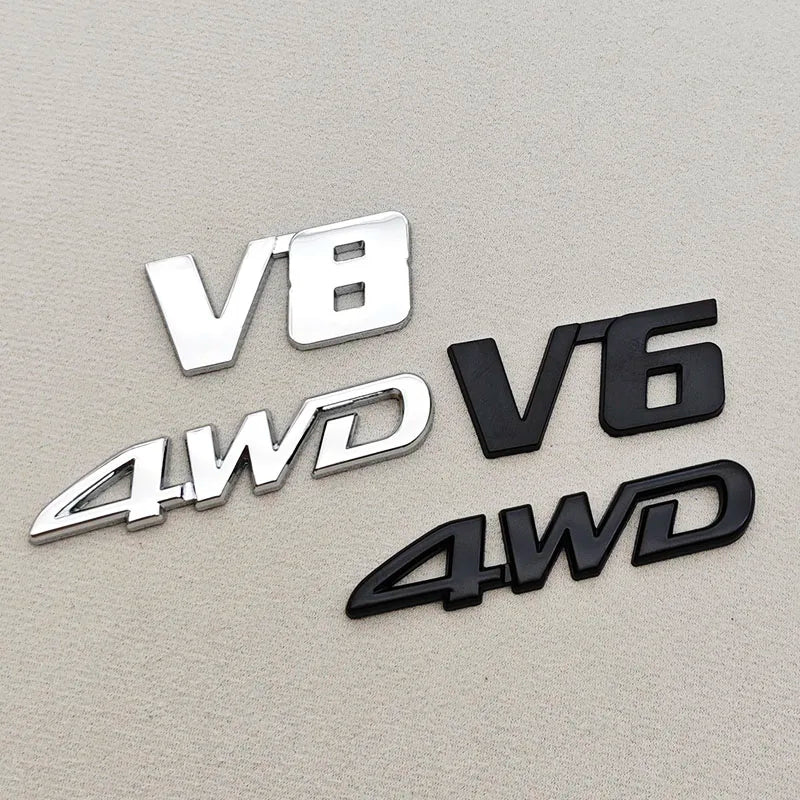 3D Metal Car Sticker Logo 4WD V6 V8 LIMITED Fender Side Badge Rear Trunk Emblem For Toyota LC150 LC200 4Runner Tundra Accessorie