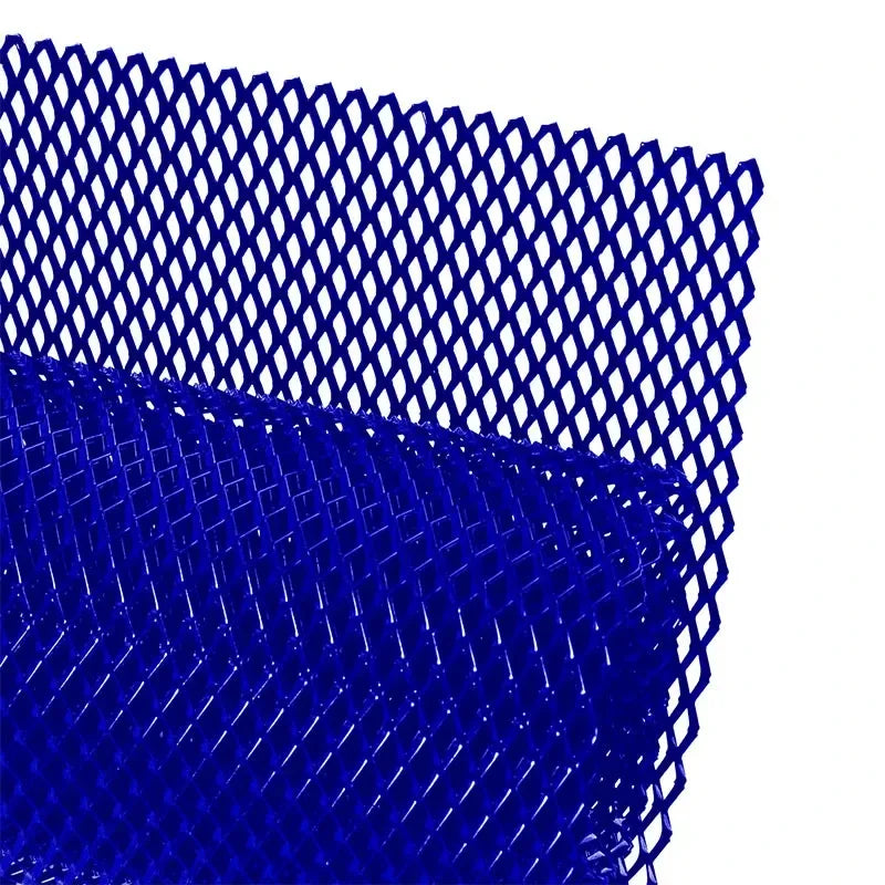 100x33cm Diamond Hole Aluminium Racing Car Bumper Grille Grill Mesh Net Vent Red Blue Tuning Universal Protector Home Garden
