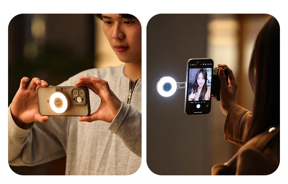 Original Ulanzi LM19 MagSafe Fill Light CRI 95+ Bi Color Flip for Vlog Livestream Photograph Magnetic Mobile Phones Compatible