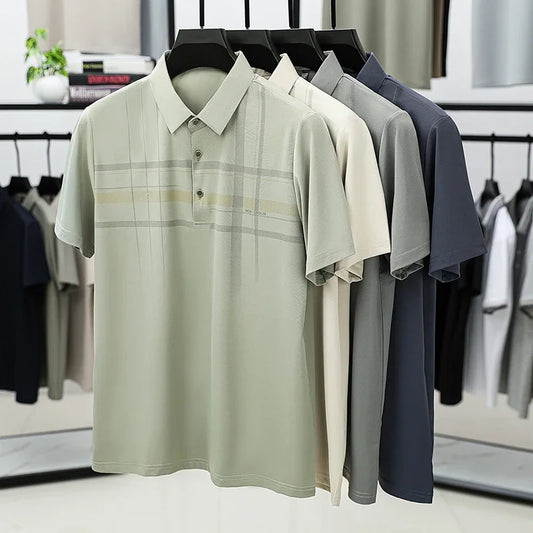 Men's Plaid Polo Shirt - Breathable Short Sleeve, Business Casual
