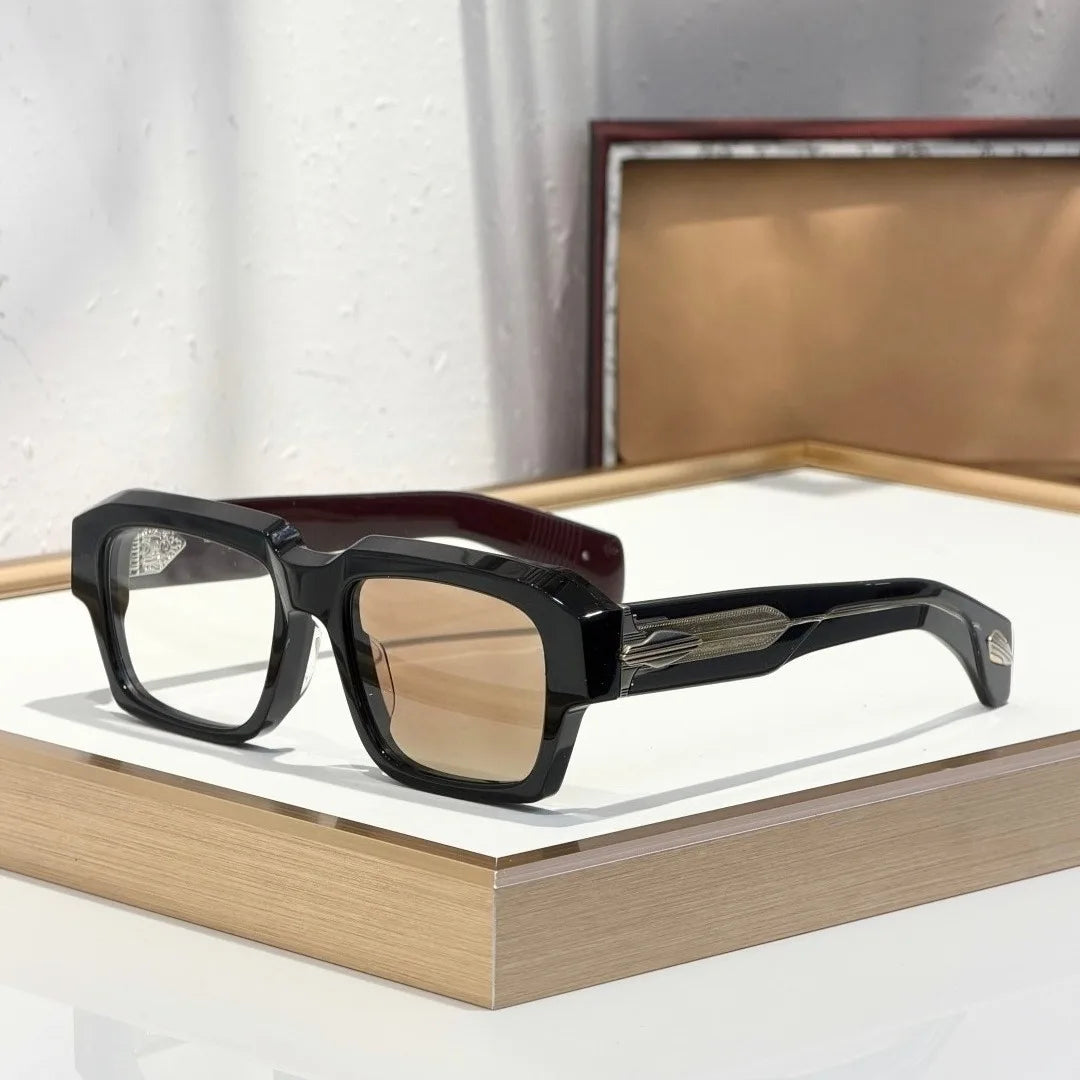 Handmade Acetate Square Sunglasses — Thick Frame, UV400