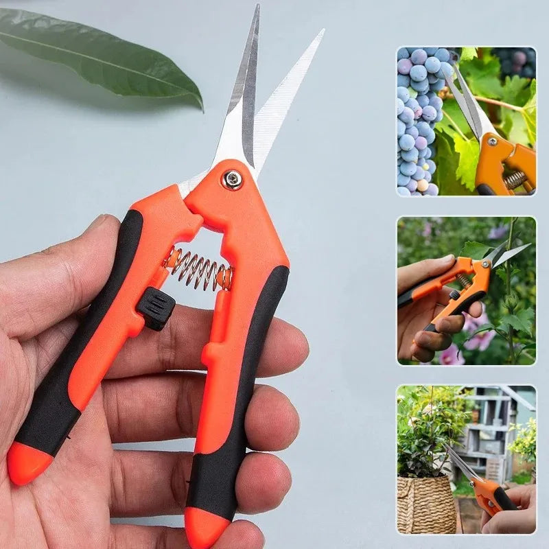 3PCS Gardening Scissors Set – Ergonomic Non-Slip Bypass Pruning Shears with Safety Lock | Beginner Garden Kit