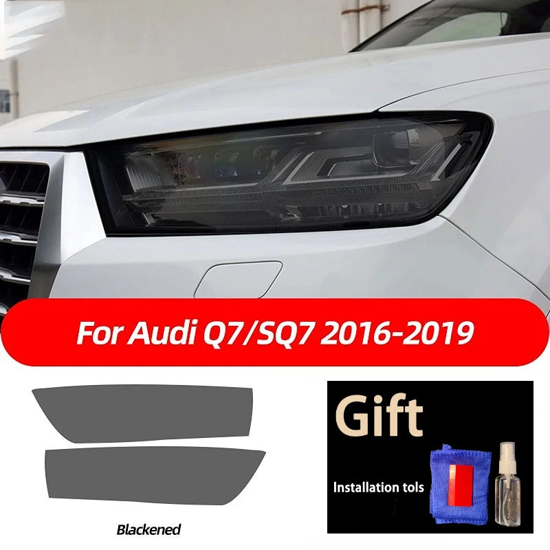 Smoked Black TPU Sticker Car Headlight Protective Film For Audi A3 8V S3 A4 B8 B9 A5 A6 S6 C8 A7 A8 D4 TT TTS Q3 Q5 Q7 Q8 RSQ8