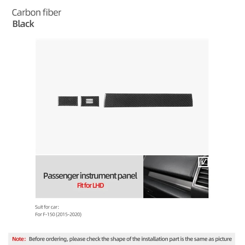 Carbon-Fiber Dashboard Panel Trim for Ford F-150 SVT Raptor 2015–2020