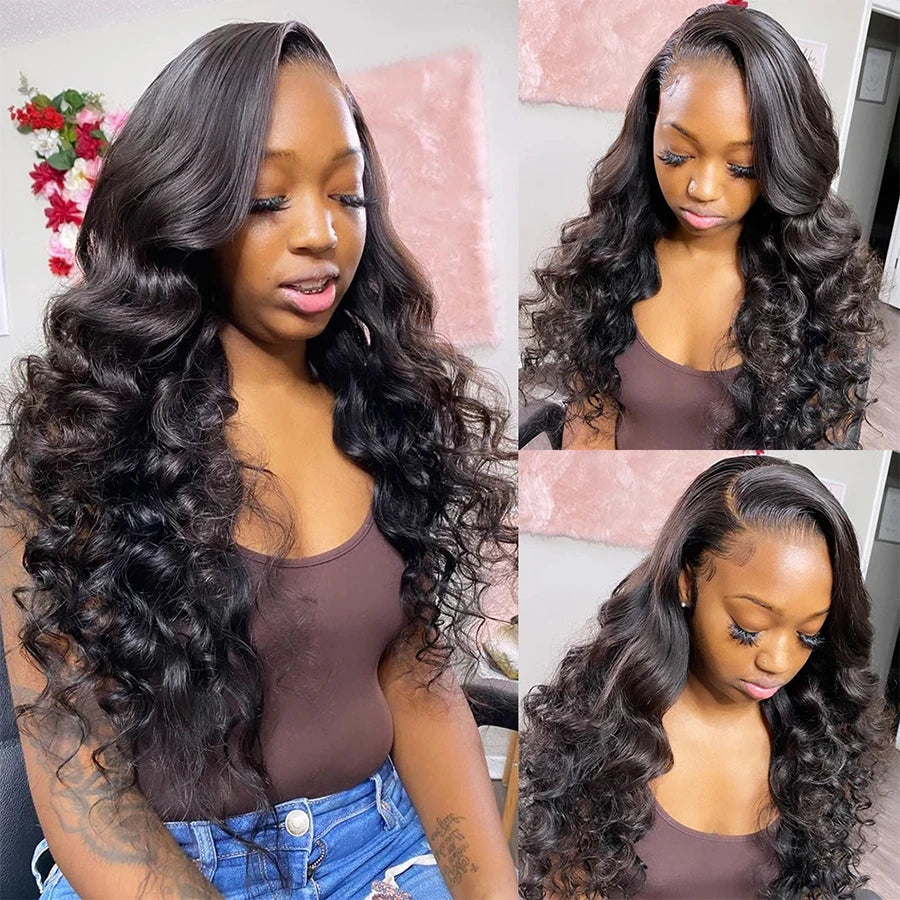 Brazilian Raw 12A Loose Wave Human Hair Bundles 100% Unprocessed Double Weft Weave Hair Extensions #1B 1/2/3/4 Body Wave Bundles