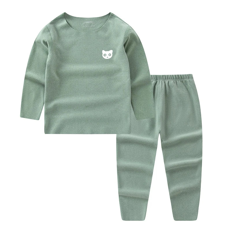 Kids Thermal Underwear Top and Pants - Autumn Winter Base Layer Set - photo 6