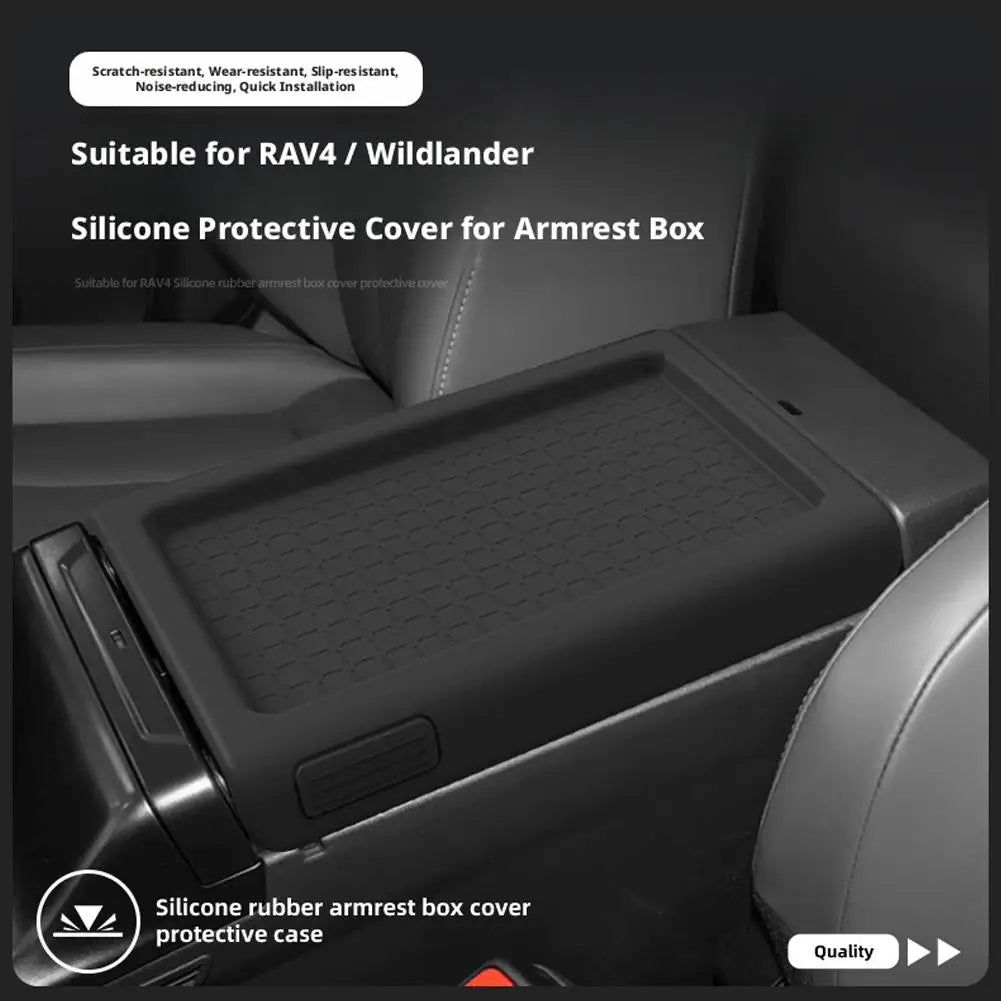 Center Console Armrest Cover for 2026 Toyota RAV4/Venza Anti-Scratch Silicone Protector Pad Car Interior Accessory