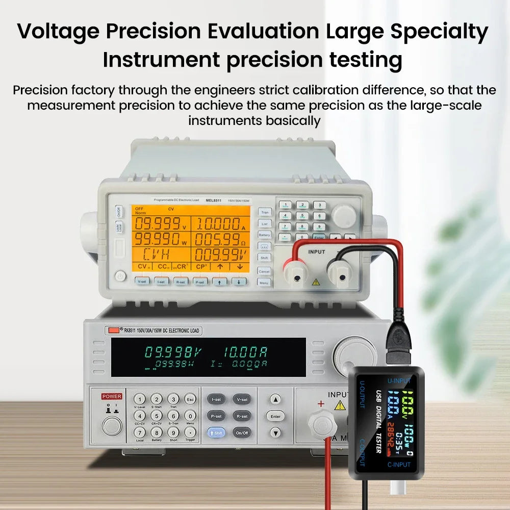 Fast Charging Tester 10 in 1 USB 4.5-36V 0-8A Voltmeter Current Voltage Meter Volt Ammeter Detector Power Bank Charger Indicator