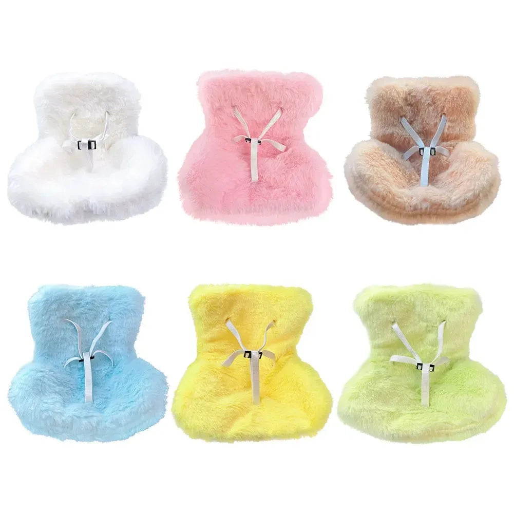 Mini Plush Doll Safety Seat Soft Car Ventilation Safety Chair for Labubu The Monsters Doll Accessories Car Interior Decorations