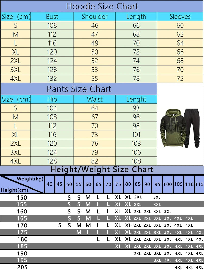 Hooded Sweatshirt and Sweatpants Outdoor Sports Jogger Suit Men's Set/Hoodie/Pants Autumn Winter Daily Casual Fashion Sportswear