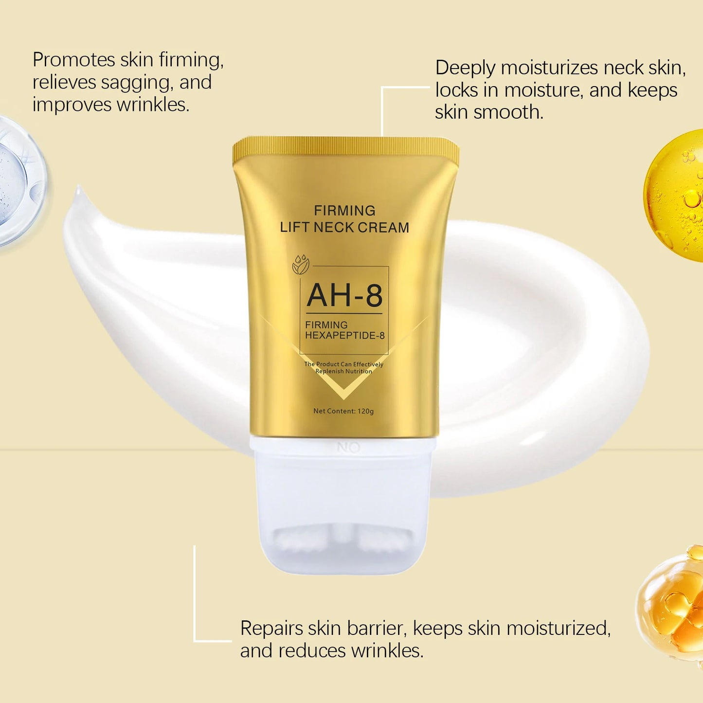 Firming Neck Cream with Massage Roller – Lift & Tighten Turkey Neck in 28 Days