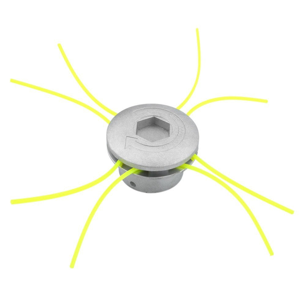 Universal Aluminum Grass Trimmer Head With 4 Lines Brush Cutter Head Thread Nylon Grass Cutting Line Head for Lawn Mower Silver