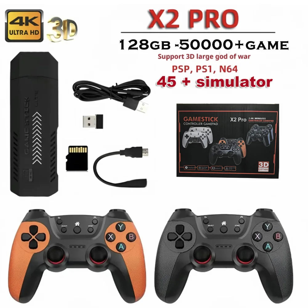 X2 Pro Retro Game Console – 50,000+ Games, 40+ Emulators, 4K HD & Wireless Controllers | PS1/N64/DC