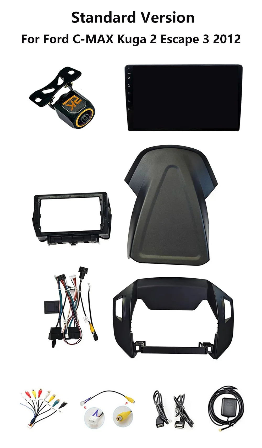 Android Car Stereo for Ford C-MAX, Kuga 2 & Escape 3 (2012–2019) — Wireless CarPlay, Android Auto, GPS, WiFi