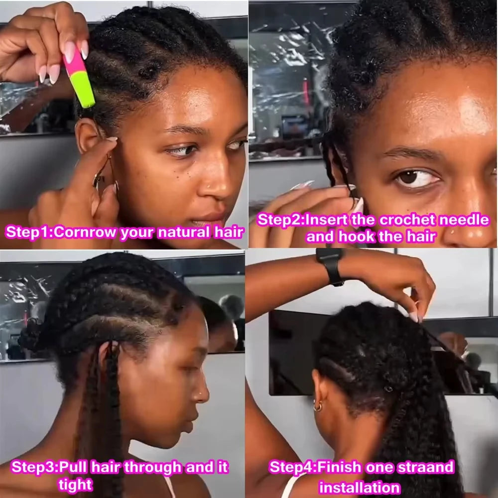 12A Invisible String Kinky Straight Crochet Human Hair Feather Hair Extensions PreLooped Yaki Straight Crochet Hair For Braiding