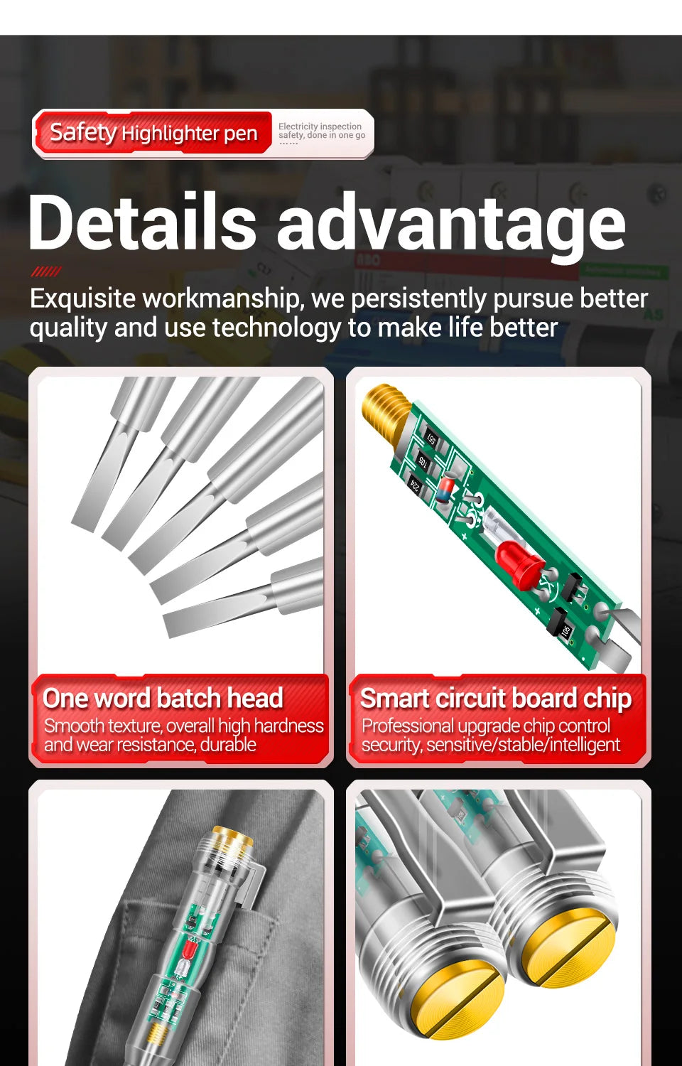 ANENG B12 voltage detector test Pen  Induced Electric Screwdriver Probe Zero Live Wire Detection Sensor household tester