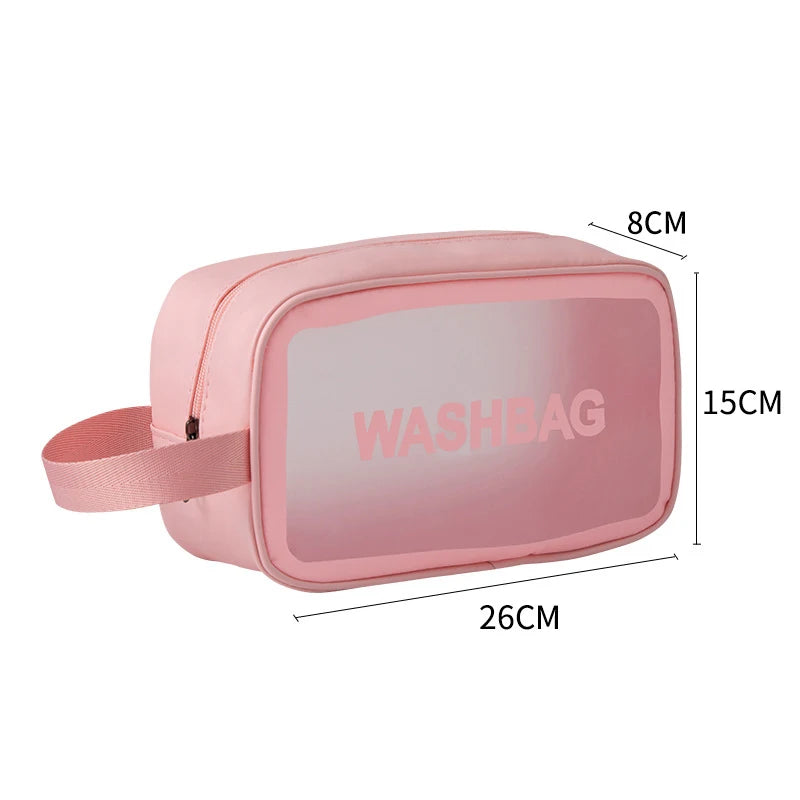 Large Capacity Makeup Bag Transparent PVC Waterproof Travel Toiletry Bag Cosmetics Organizer Storage Tote Clear 3Pcs Wash Bags
