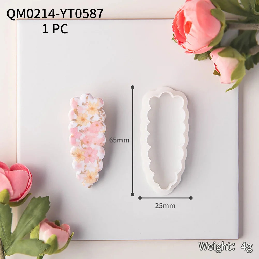 1PC Various Styles Geometric Shape Flower Tile Pattern Polymer Clay Mould Hairpin Embossing Clay Mold Jewelry Making Clay Tools