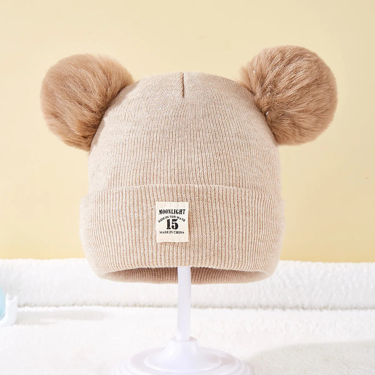 Baby Pom Pom Knit Beanie - Solid Color Winter Hat for Boys and Girls - photo 11
