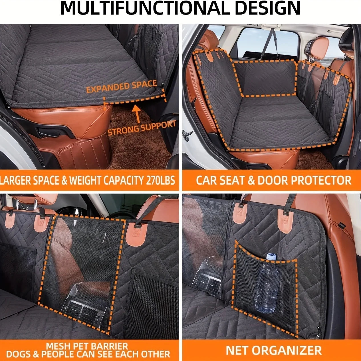 Waterproof Dog Car Seat Cover — Nonslip Scratch-Proof Pet Hammock Protector