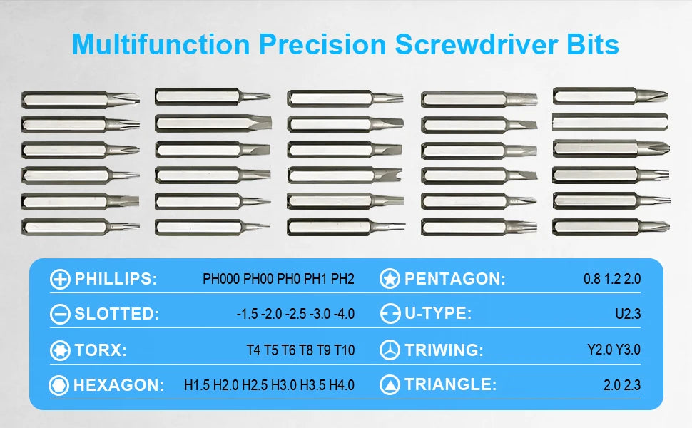 30-in-1 precision screwdriver set, mini repair kit, PS5 cleaning kit, men's tool set, suitable for glasses, MacBook, watches,