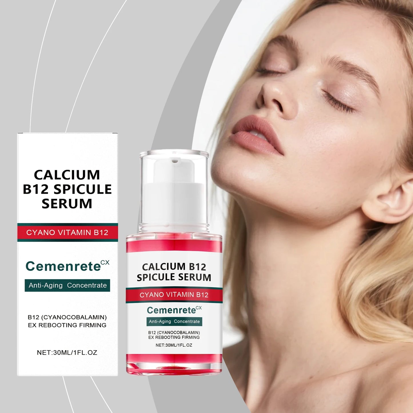 Anti-Aging Serum Collagen Smooth Wrinkle Vitamin Calcium B12 Pores Minimizer Firming Repairing Nourish Fade Fine Lines Essence