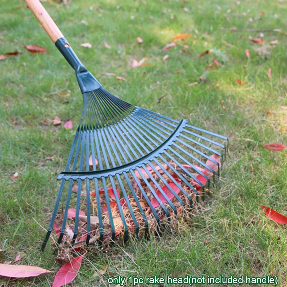 22-Tooth Iron Garden Rake – Durable Leaf & Grass Rake for Gardeners & Landscapers