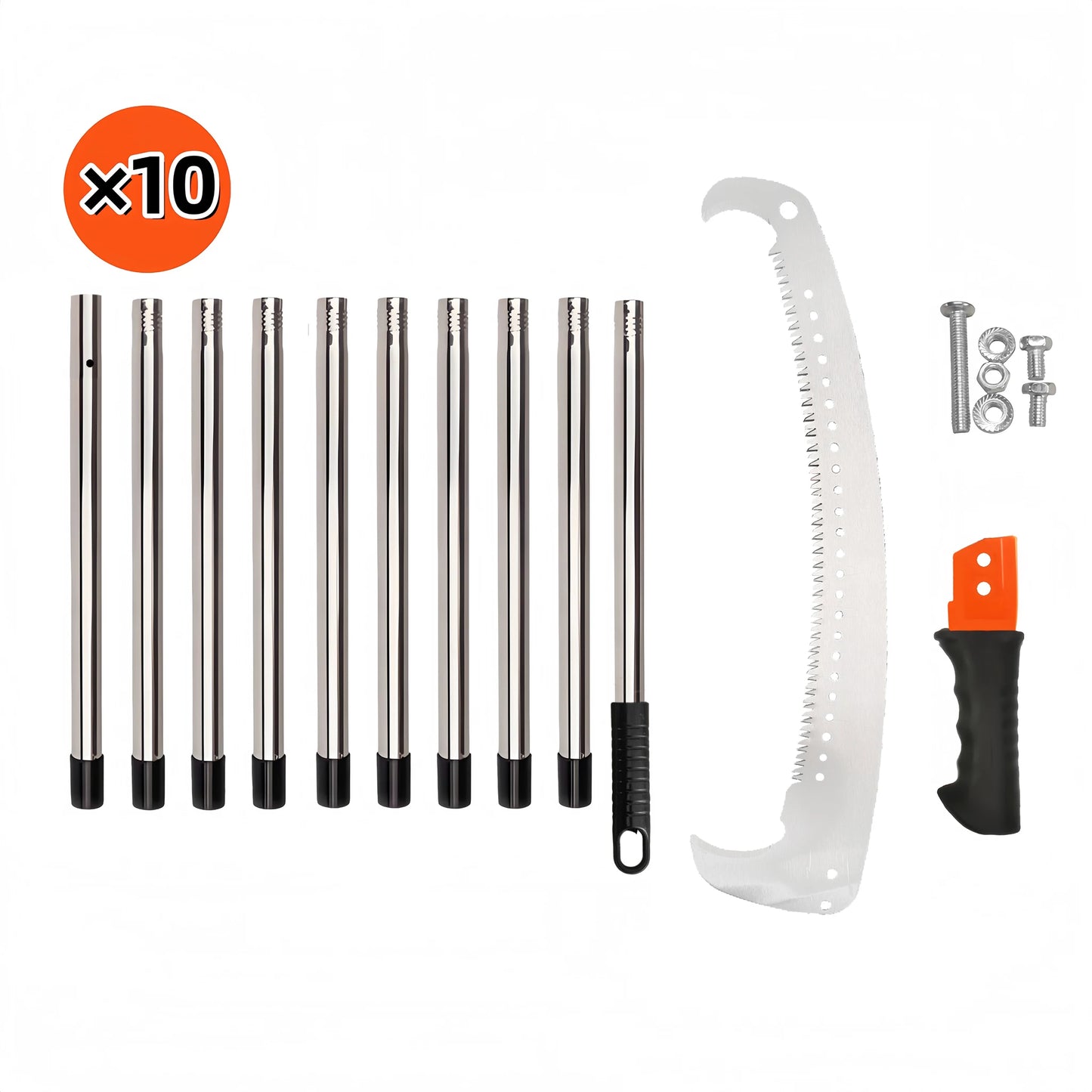 Telescopic Double-Hook Pruning Saw – Extendable High-Reach Tree & Fruit Branch Cutter