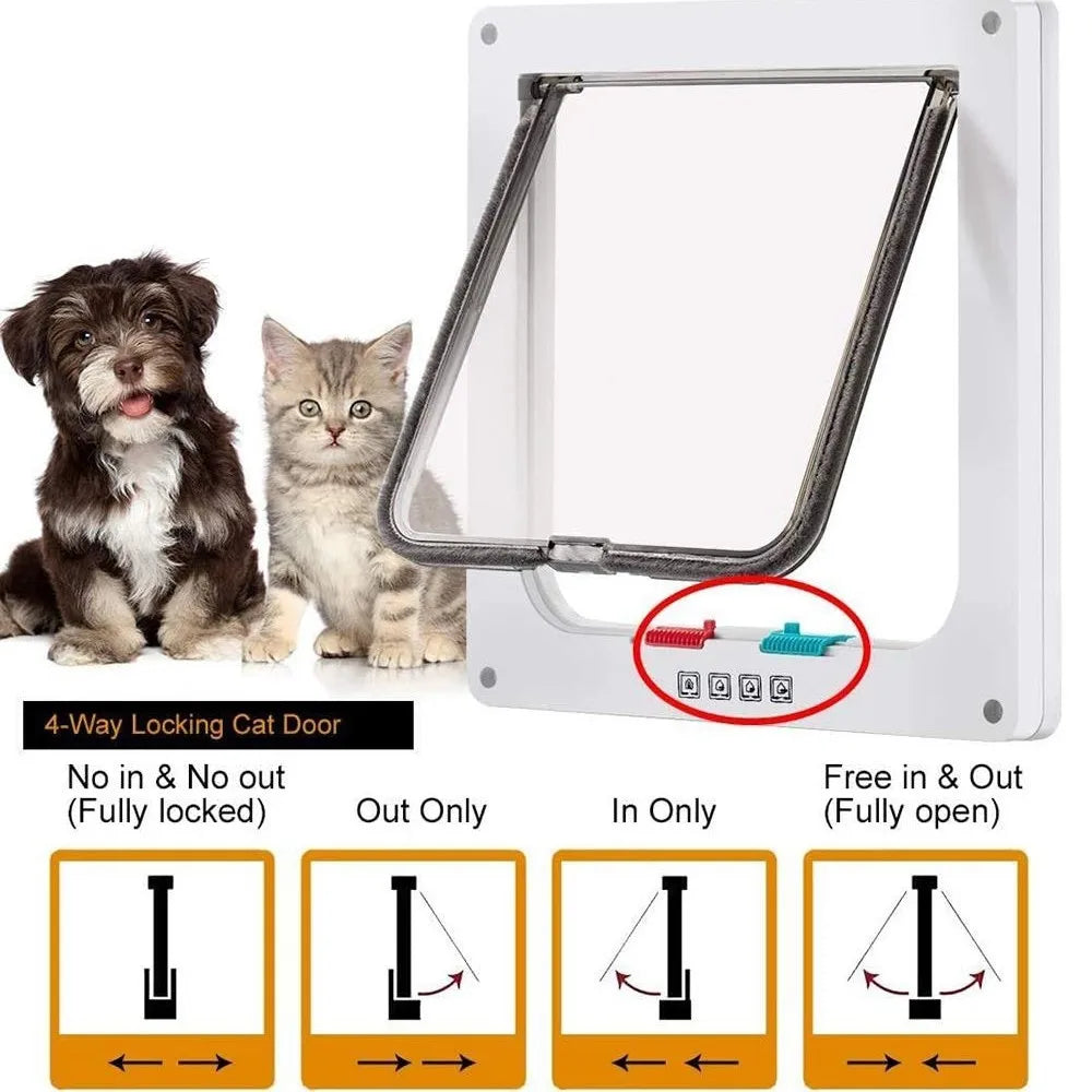 Two-Way Cat Flap Door - Scratch-Resistant Easy-Fit Pet Door