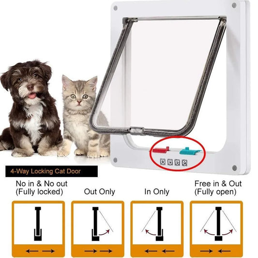 Two-Way Cat Flap Door - Scratch-Resistant Easy-Fit Pet Door