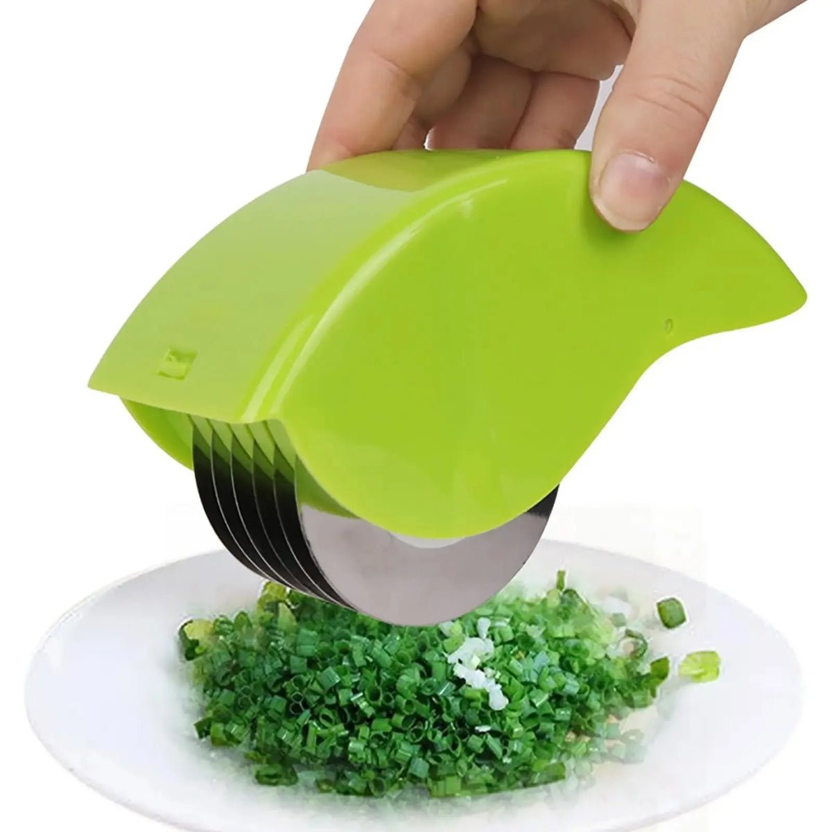 Rolling Herb Cutter - 6-Blade Parsley and Cilantro Mincer, Two-Tone