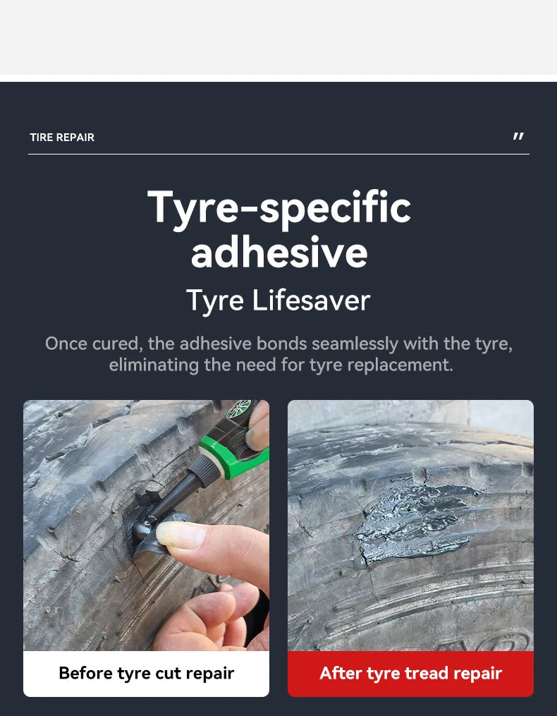 Tire Repair Glue Waterproof & High Temperature Resistant Black Sealing Waterproof And High-Temperature Resistant Repair Adhesive