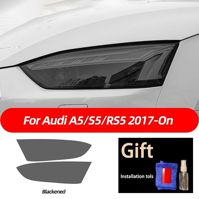Smoked Black TPU Sticker Car Headlight Protective Film For Audi A3 8V S3 A4 B8 B9 A5 A6 S6 C8 A7 A8 D4 TT TTS Q3 Q5 Q7 Q8 RSQ8