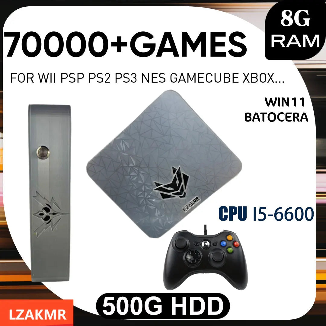 AK1 Pro Dual-System Mini PC Console — Intel CPU, 8GB RAM, 60+ Emulators, TV Game Box