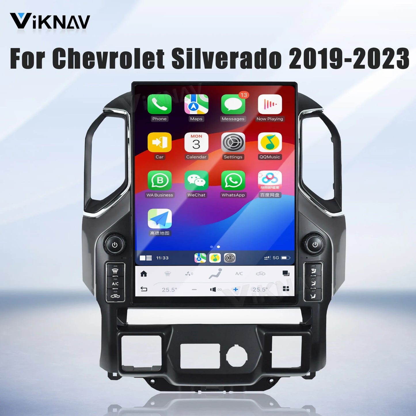 17.2" Android14 Car Radio For GMC Sierra Chevrolet Silverado 2019-2024 Touch Screen With LCD Knob Carplay Android Auto Player