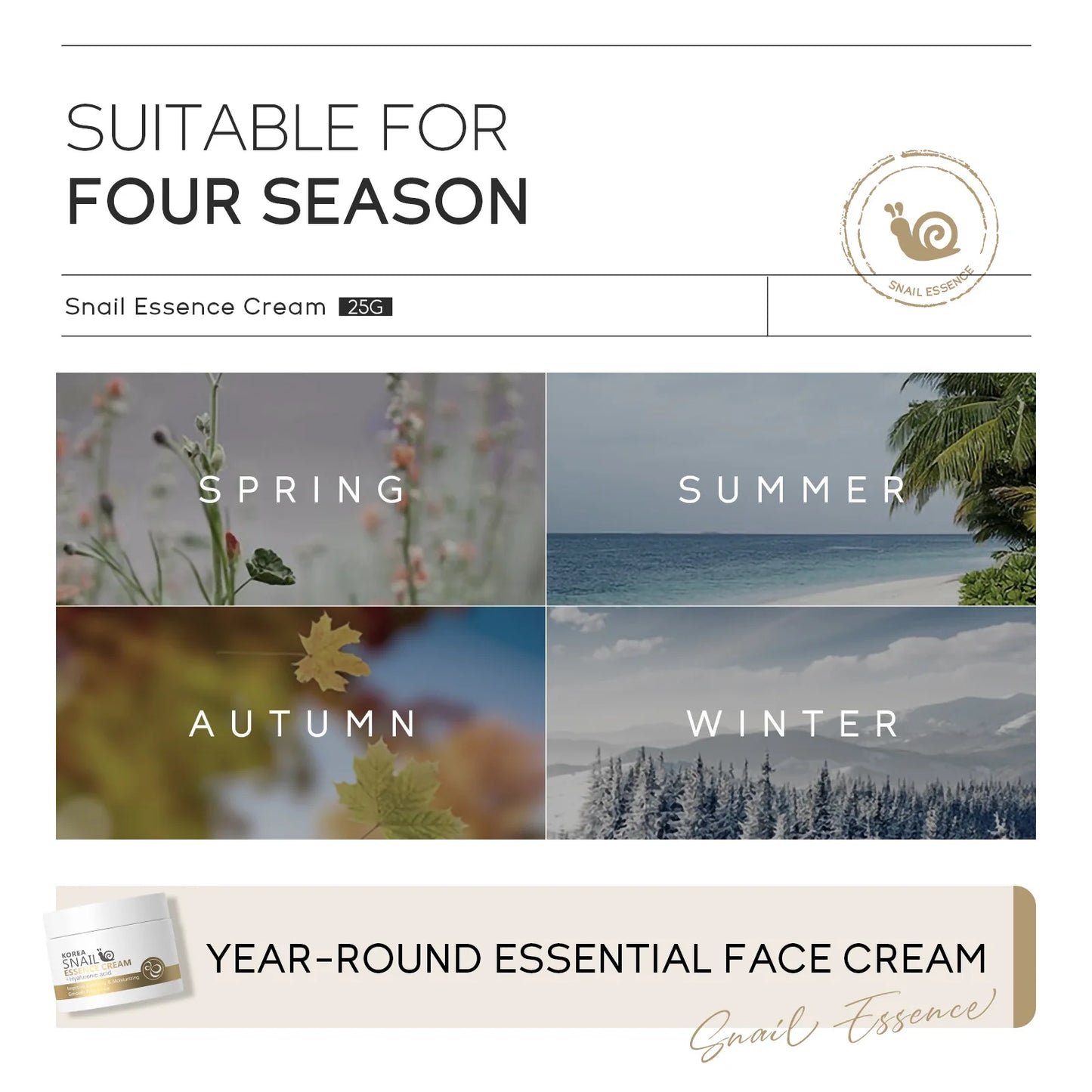 Crema facial de caracol LAIKOU, crema hidratante con ácido hialurónico, suero suavizante y nutritivo, crema de día para el cuidado facial.